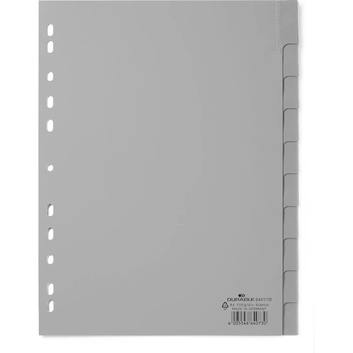 DURABLE Διαχωριστές PP (blanko) 10-τεμ., γκρι