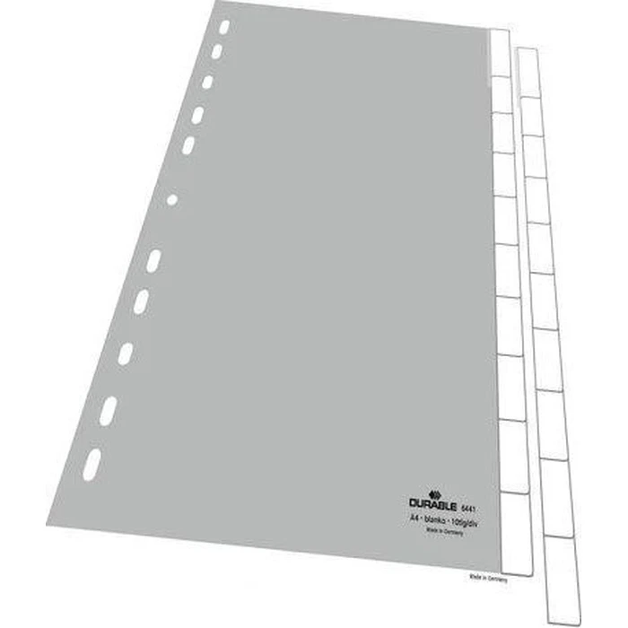 DURABLE Διαχωριστές PP (blanko) 10-τεμ., γκρι