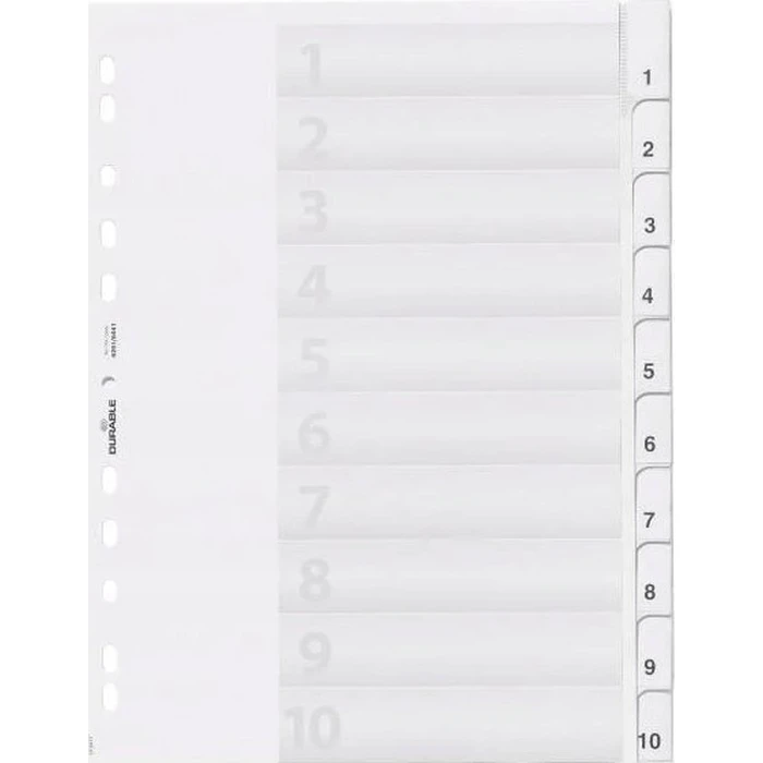 DURABLE Διαχωριστές PP (blanko) 10-τεμ., γκρι