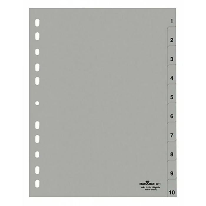 DURABLE αριθμητικά διαχωριστικά A4 1-10 (πλαστικά)