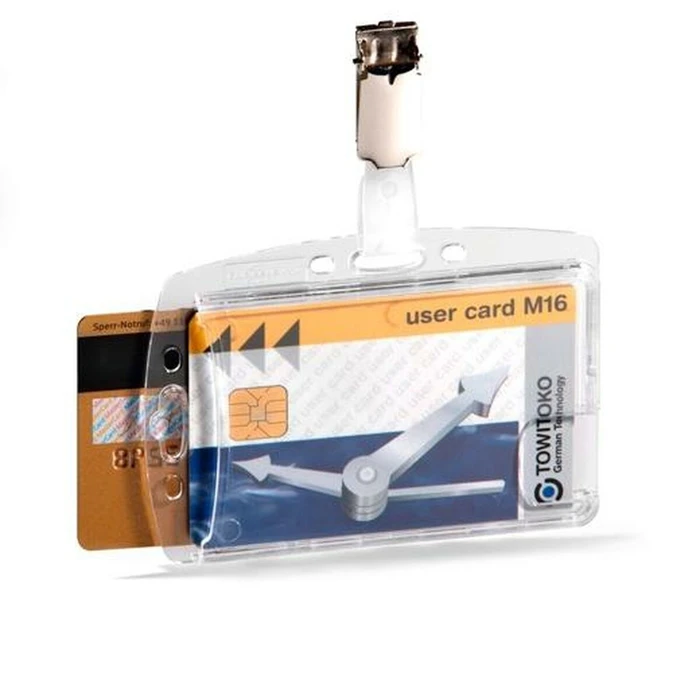 DURABLE Hard Card Holder for 2 ID Cards with Clip, 25-pack