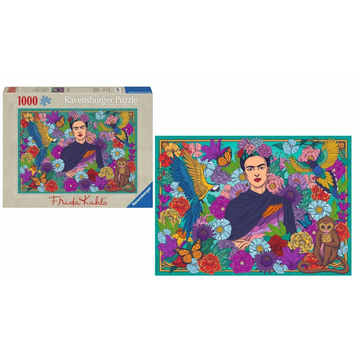 Ravensburger Puzzle Frida Kahlo's Paradise Parrot Monkey and Blooms 1000pcs