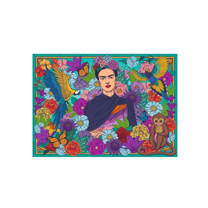 Ravensburger Puzzle Frida Kahlo's Paradise Parrot Monkey and Blooms 1000pcs