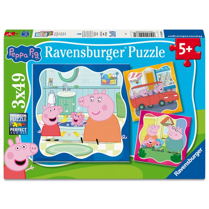 Ravensburger Puzzle Πάζλ Peppa Pig Family Firsts 3x49 τεμ