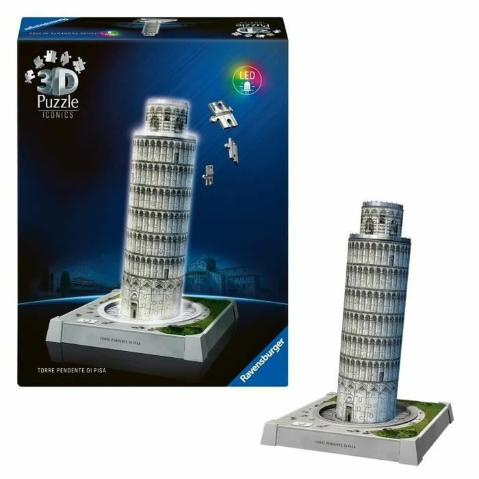 Ravensburger 3D Puzzle 3D Iconics Leaning Tower of Pisa Night Edition 216 Pieces