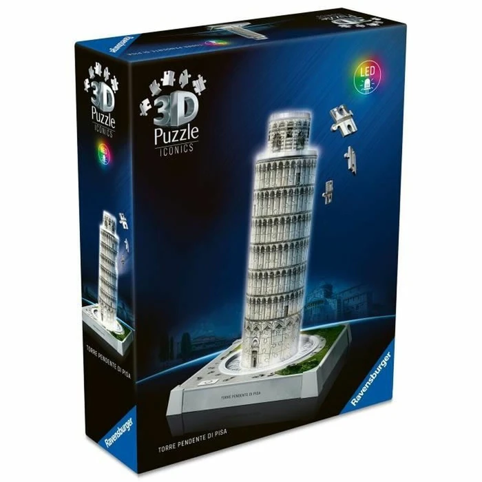 Ravensburger 3D Puzzle 3D Iconics Leaning Tower of Pisa Night Edition 216 Pieces