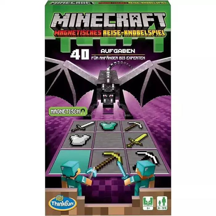 Minecraft Magnetic Travel Game – Das Magnetische Reisespiel (ThinkFun / RAVENSBURGER), 1+ players, 8+ years, Model 76402