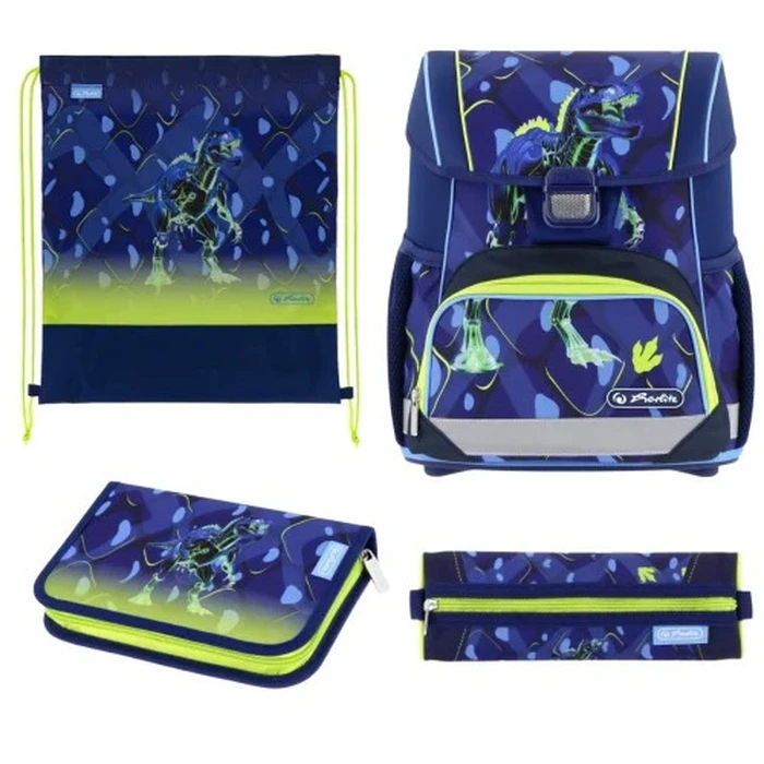 Herlitz School Backpack 17 L - Loop Plus Equipped (T-Rex Explorer)