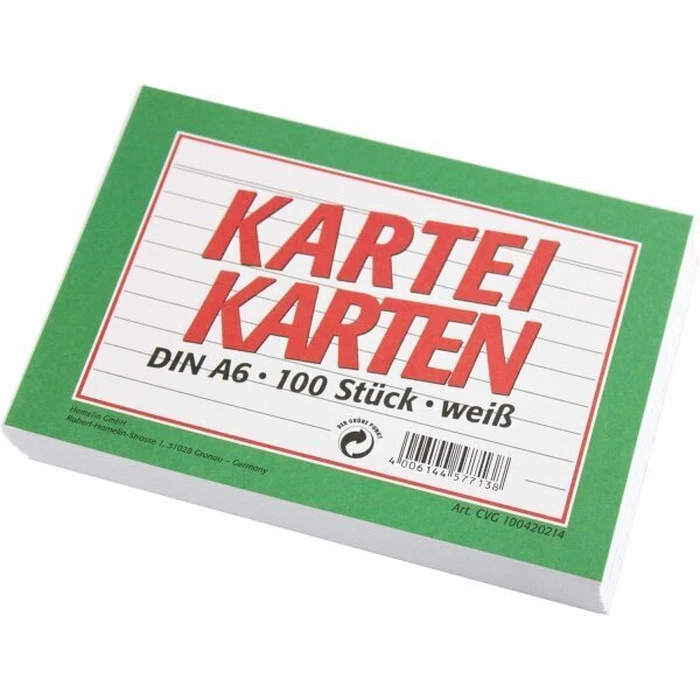 LANDRE A6 Index Cards 100 pcs, Lined, White