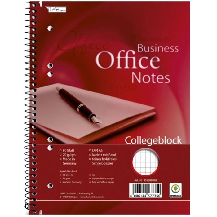 LANDRE Collegeblock Office A5 Abriss 80 Sheets 70 g/m²