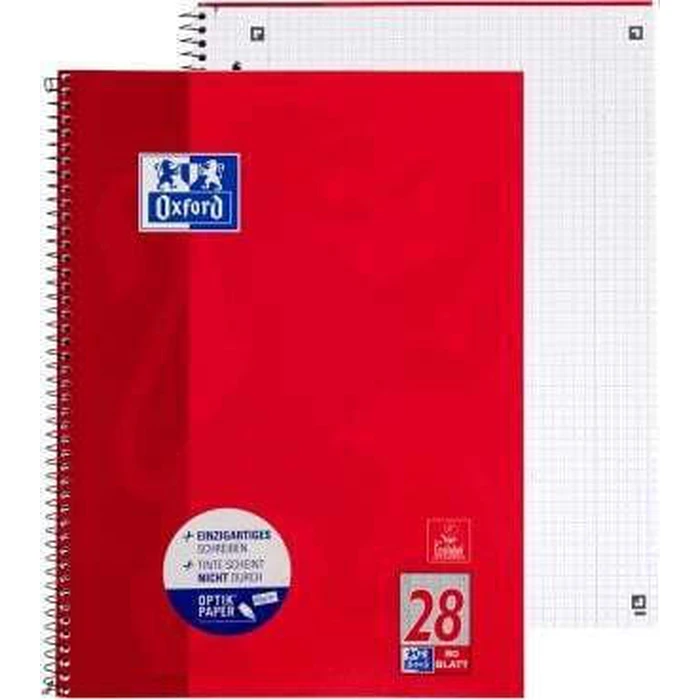 Oxford Collegeblock A4+ 220x295mm, 80 φύλλα, καρώ, περιθώριο αριστερά+δεξιά