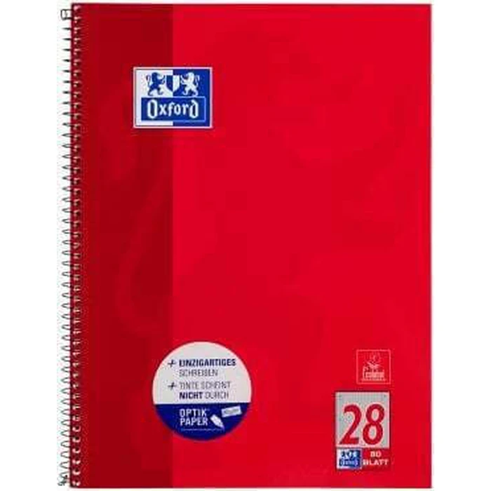 Oxford Collegeblock A4+ 220x295mm, 80 φύλλα, καρώ, περιθώριο αριστερά+δεξιά