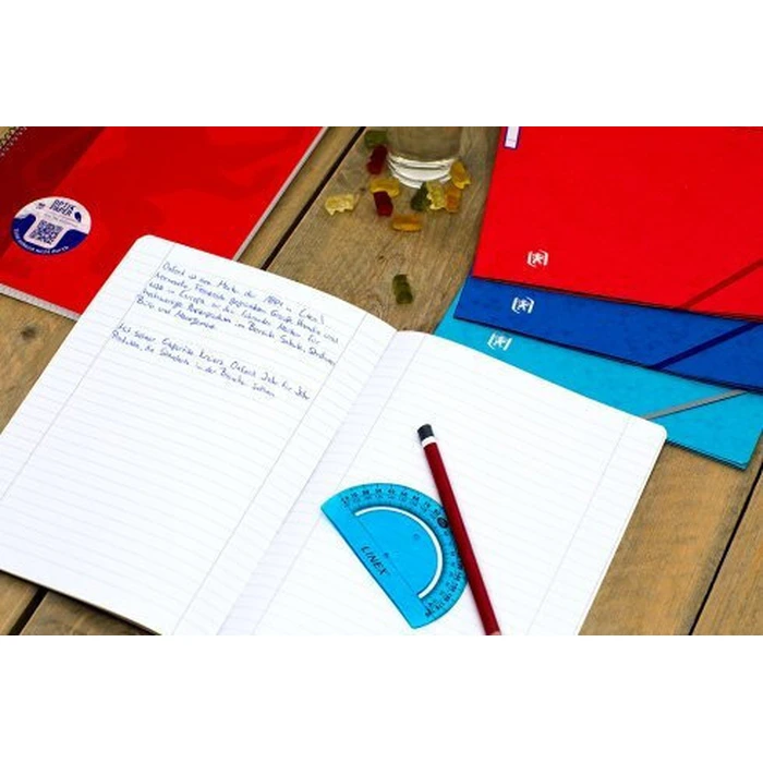 Oxford Collegeblock A4+ 220 x 295 mm, 80 Sheets, Ruled (Lined), White, Right Margin