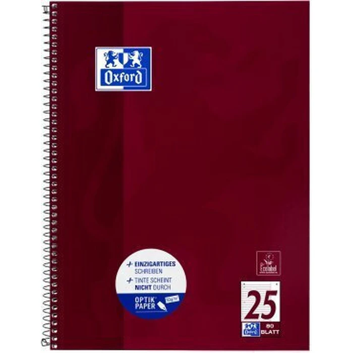 Oxford Collegeblock A4+ 220 x 295 mm, 80 Sheets, Ruled (Lined), White, Right Margin