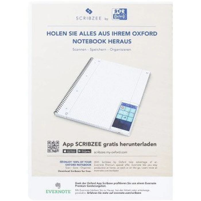 Oxford Collegeblock A4+ 220 x 295 mm, 80 Sheets, Ruled (Lined), White, Right Margin