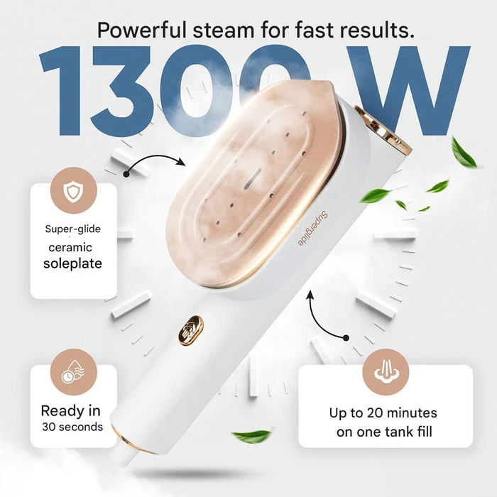 PROFI CARE Vertical Steam Iron 1300W White Pink PC DG 3124