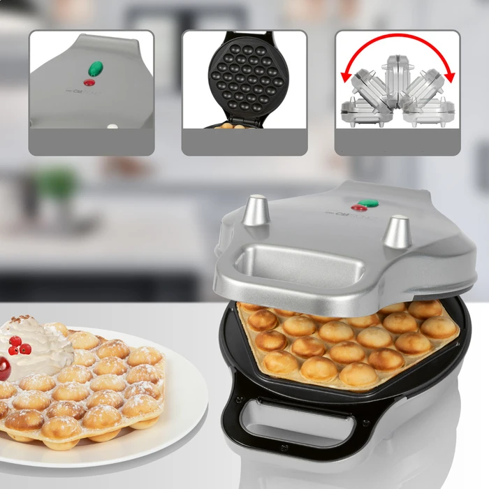 Clatronic Bubble Waffle Maker WA 3772, 700W, Silver
