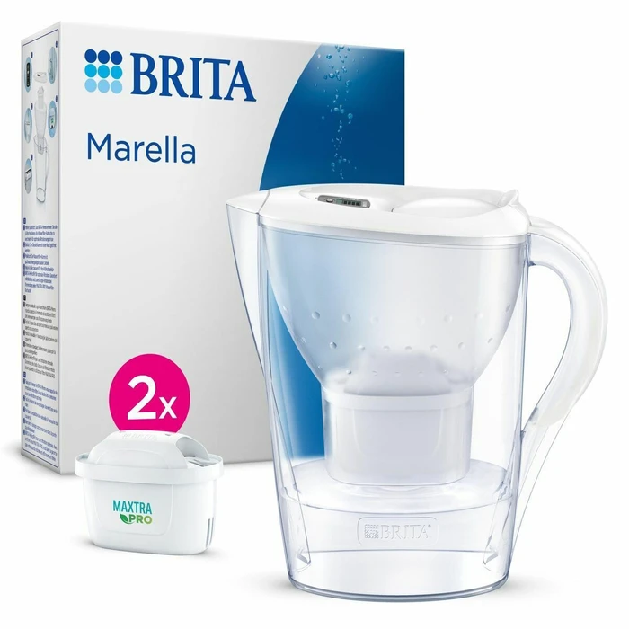BRITA Marella Κανάτα Φίλτρου 2.4L Λευκή + 2 Φίλτρα MAXTRA PRO
