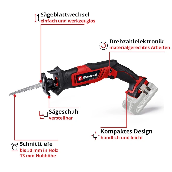 Einhell TE-AP 18/13 Li Cordless Reciprocating/Saber Saw 18V (Power X-Change) - Solo (battery and charger not included)