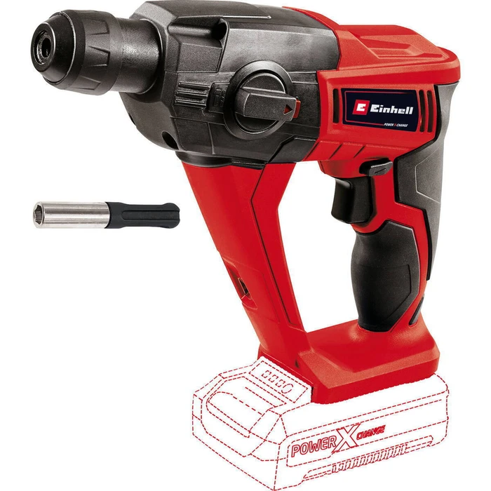Einhell Power X-Change Cordless Rotary Hammer TE-HD 18 Li, 18V with 4.0Ah Plus Battery and Drill/Bit Set (Red/Black)