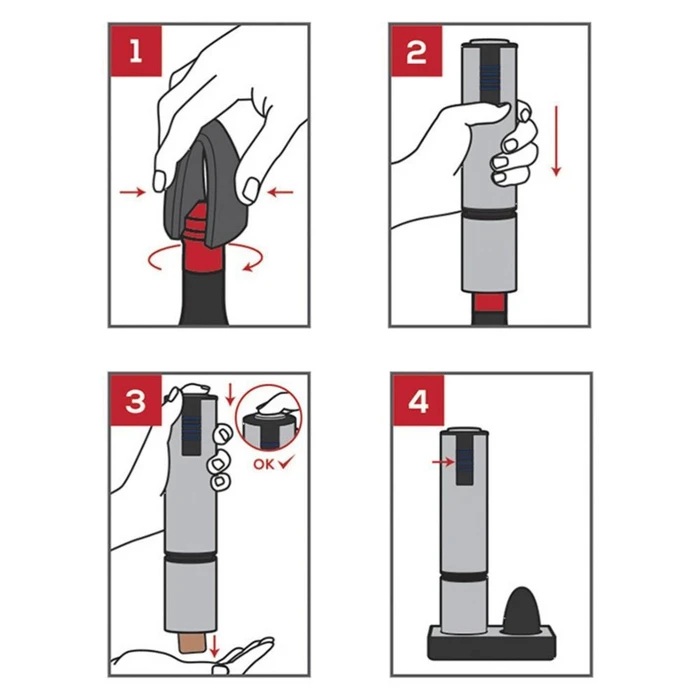Αξεσουάρ μπαρ & κρασιού Peugeot ELIS Touch Carbone επαναφορτιζόμενο ηλεκτρικό ανοιχτήρι κρασιού 27 cm με κόφτη κάψουλας