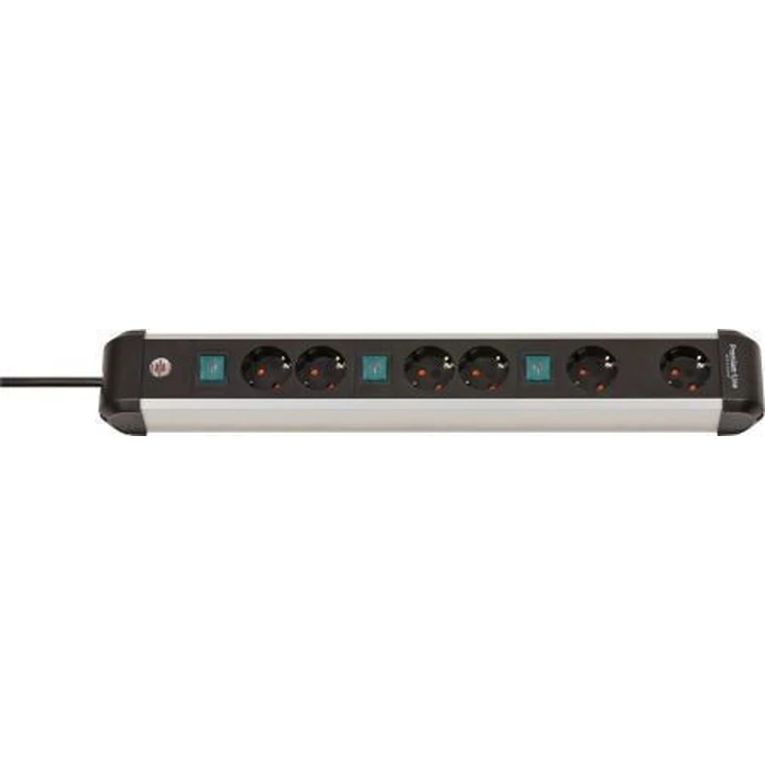 Brennenstuhl Premium-ALU-Line 6-way Power Strip with 3 m Cable, Model 1391030601