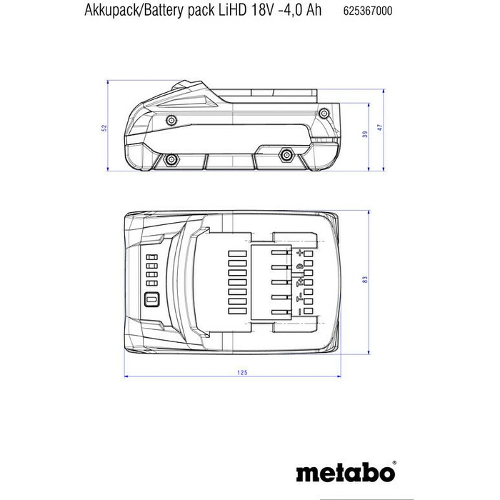 Μπαταρία Εργαλείων Metabo LiHD 18V 4,0Ah