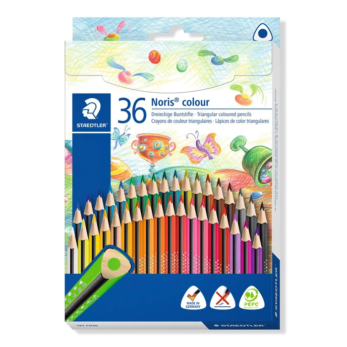 STAEDTLER Noris Club Τριγωνικά χρωματιστά μολύβια - Σετ 36 τεμαχίων