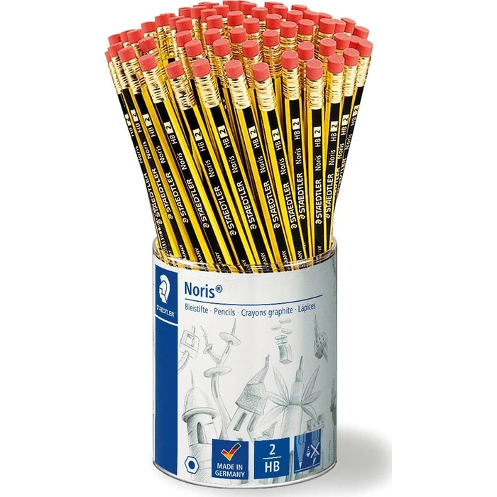 STAEDTLER Köcher Noris Ti - Σετ 72 μολύβια HB, εξάγωνο, με γόμα, μεταλλικό δοχείο