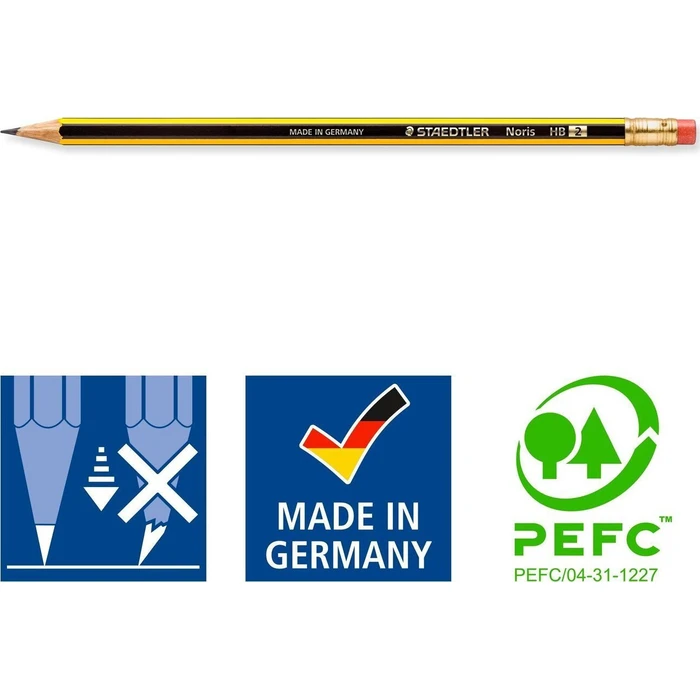 STAEDTLER Köcher Noris Ti - Σετ 72 μολύβια HB, εξάγωνο, με γόμα, μεταλλικό δοχείο