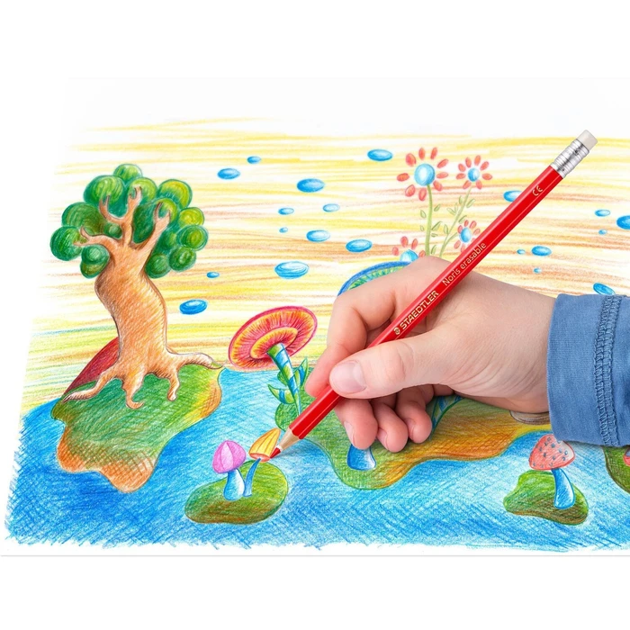 STAEDTLER Noris Club - Σετ 24 ξυλομπογιές erasable με γόμα, καρτονετούι
