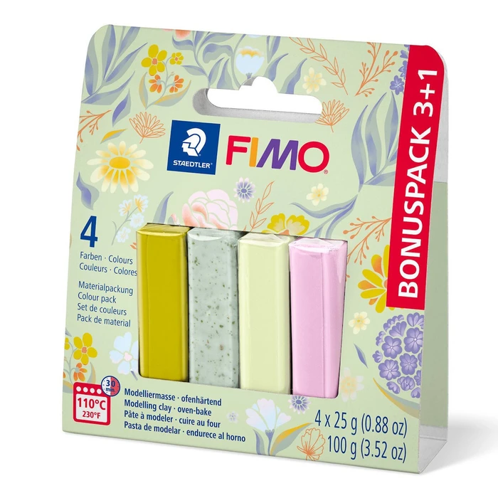 Fimo Soft Floral Polymer Clay Set 4 x 25 g (8023-S1 P, SKU 589888)