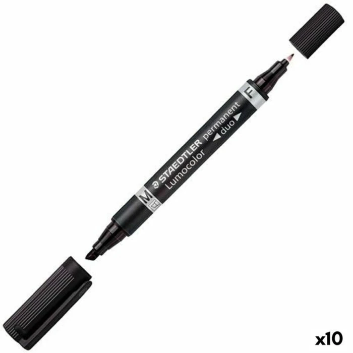 STAEDTLER Lumocolor 348 Permanent Marker Black - 10 pcs (0.6-1.5 mm chisel tip) MPN 348 B-9