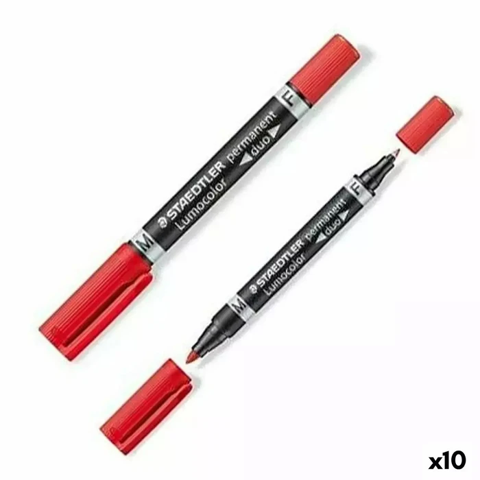 STAEDTLER Zweispitzmarker Lumocolor μόνιμος μαρκαδόρος κόκκινος 10 τεμάχια