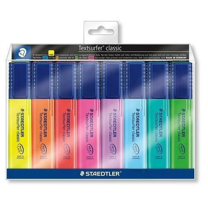 STAEDTLER Textsurfer Classic Highlighters - Multicolour, Pack of 8