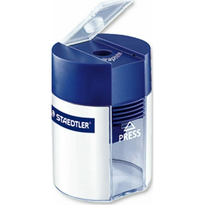 STAEDTLER Round Pencil Sharpener with Container, 1-Hole, Plastic, Model 511 001