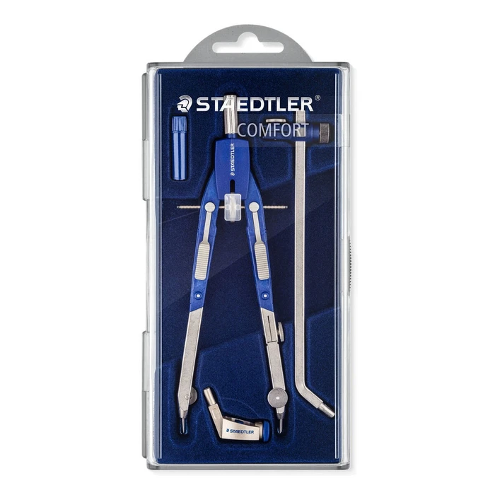 Διαβήτης STAEDTLER Mars Comfort 552 με προέκταση, Ασημί/Μπλε