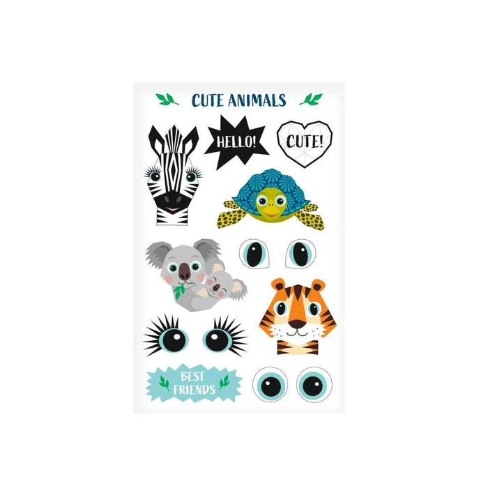 Herlitz Foliensticker Cute Animals FSC - Αυτοκόλλητα foil, 3 φύλλα, Πολύχρωμα