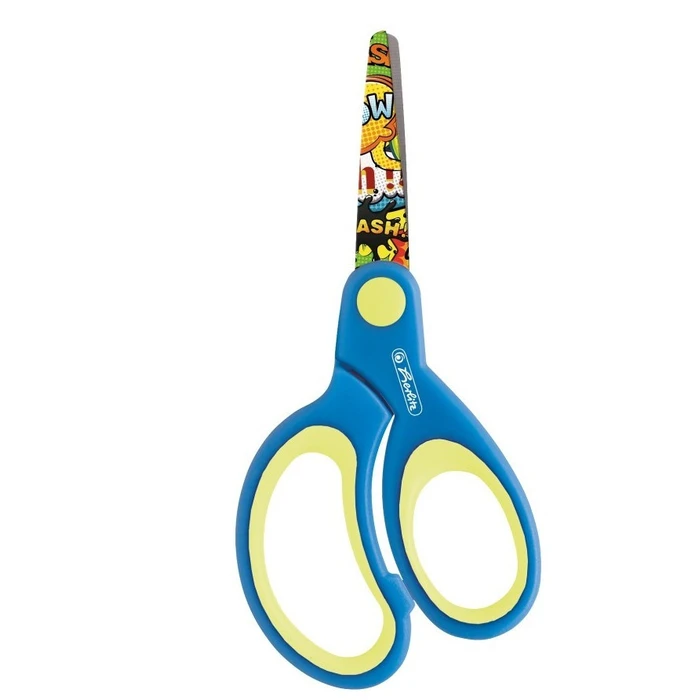 Herlitz Bastelschere - Craft Scissors, Round Design, Left-Handed, Blue, 1 pc
