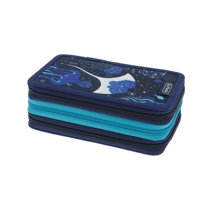 Herlitz TriCase 31 pcs Deep Ocean - School Tri-fold Pencil Case Set