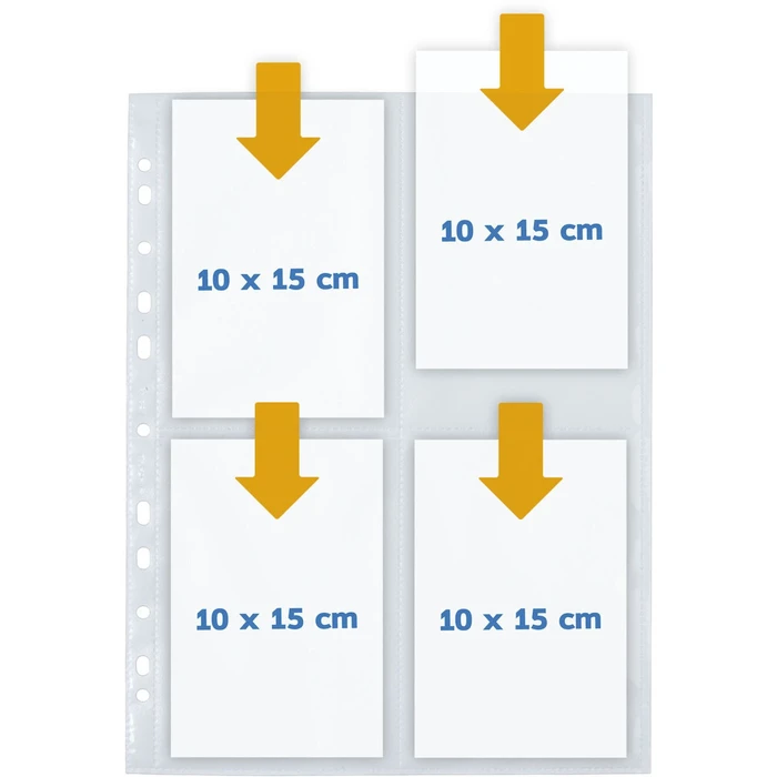 Αρχειοθέτηση φωτογραφιών HERMA Fotophan διάφανες θήκες φωτογραφιών 10x15 cm κάθετες, 10 φύλλα, PP, λευκές