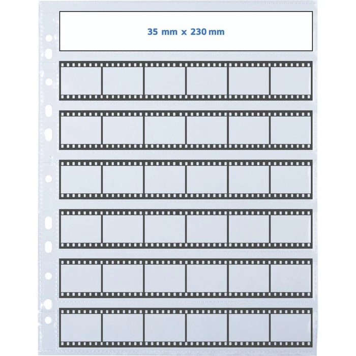 Αρχειοθέτηση φωτογραφιών Herma θήκες αρνητικών PP διάφανες 25 φύλλα 7 θήκες/φύλλο για λωρίδες 6 καρέ 7762