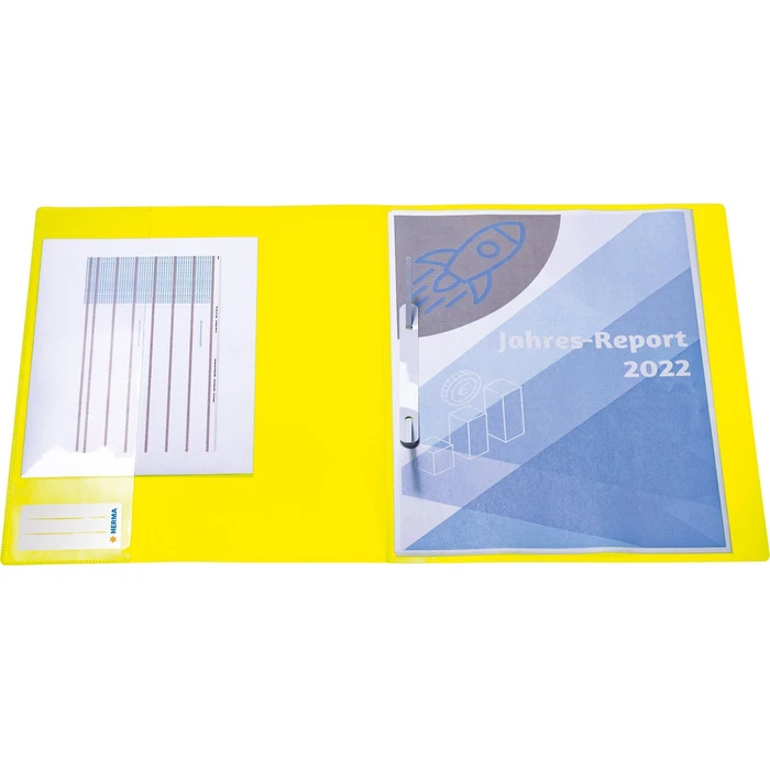 HERMA A4 Fastener Folder Neon Yellow, Polypropylene, 3 pcs (MPN 19636)