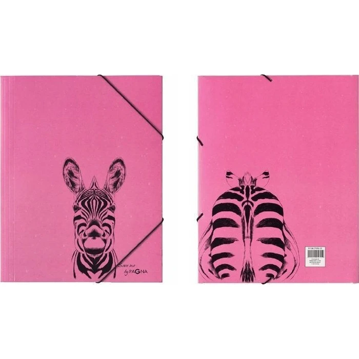 PAGNA A4 Elastic Folder (PP/Cardboard), 3 Folding Flaps, Zebra Pattern