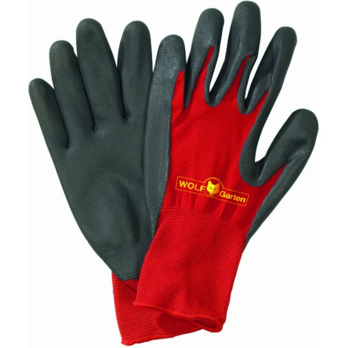 Wolf Garten Soil GH-BO Work Gloves - Red Nitrile Coated, Size EU 8 (W7760014)