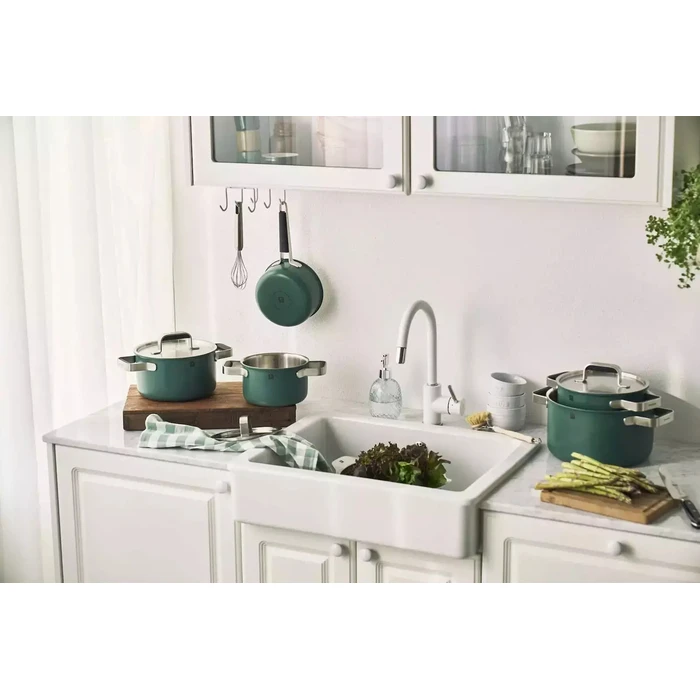 Zwilling Pure 5-piece Cookware Set 18/10 Stainless Steel, green