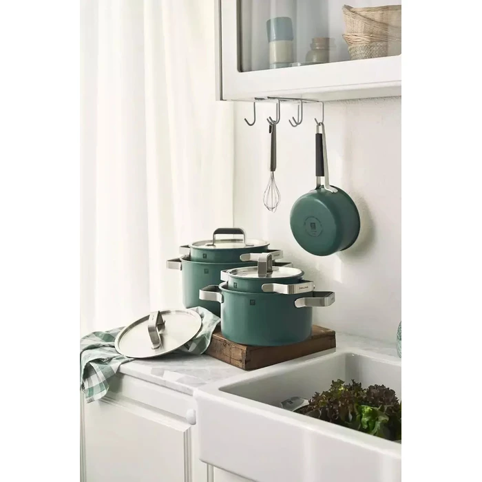 Zwilling Pure 5-piece Cookware Set 18/10 Stainless Steel, green