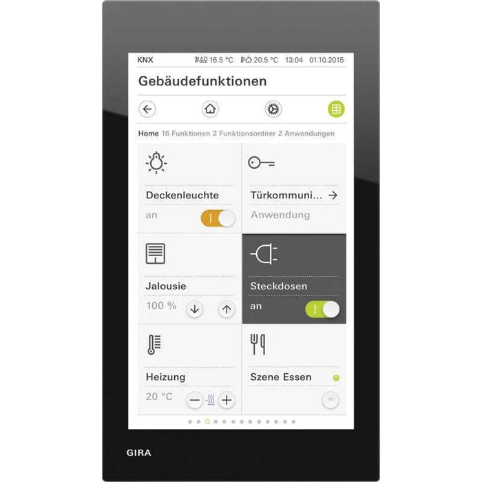Gira Wall-mounted Touch Panel with Touchscreen Black 206905 (KNX)