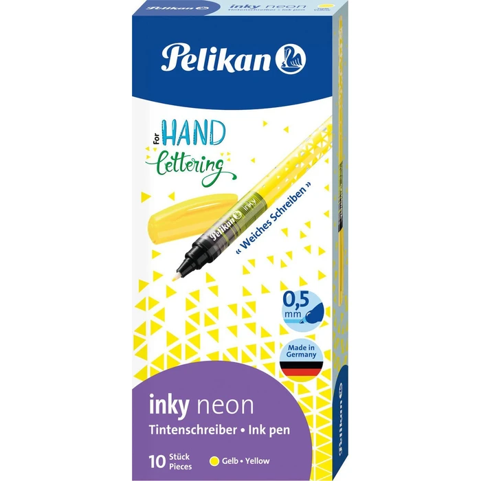 Pelikan Tintenschreiber Inky 273 Neon Κίτρινο - 10 τεμάχια