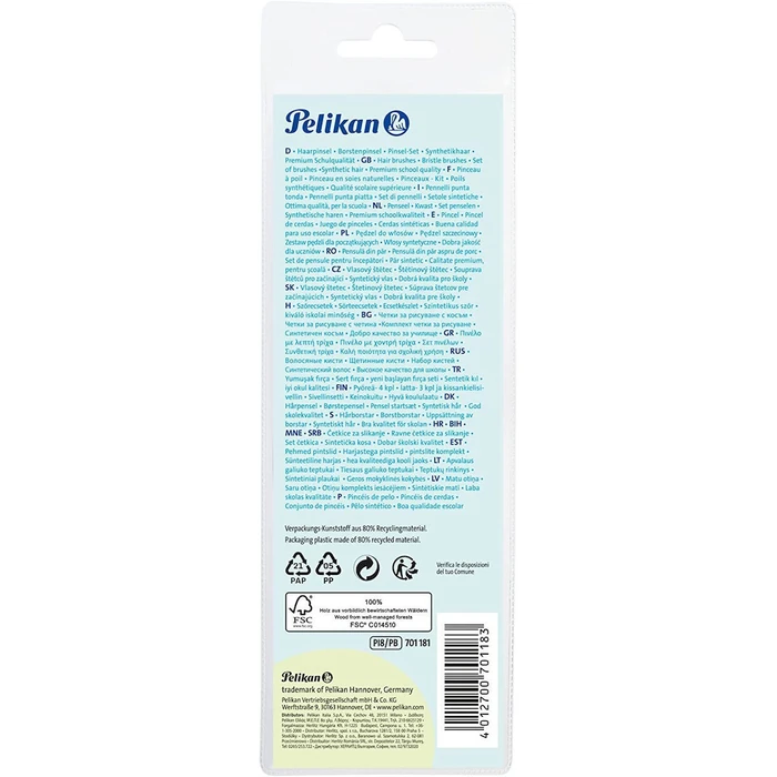 Σετ βουρτσών ζωγραφικής Pelikan Premium PI8/PB, 8 τεμάχια
